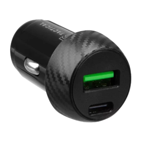 Tactical Incarcator Auto Rapid 1 x USB-C si 1 x USB-A Negru