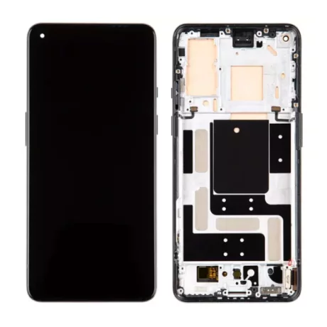 Ecran Compatibil pentru OnePlus 9 Negru Cu Rama (Original Refurbished)