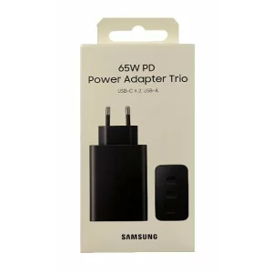 Incarcator Retea Samsung Trio 2 xUSB-C 1xUSB-A, 65W, Fast Charge, Negru  (Original)