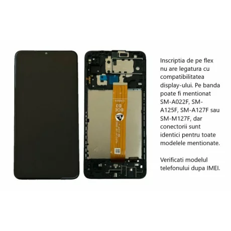 Ecran Compatibil pentru Samsung A127F Galaxy A12 Nacho 2021 CU RAMA