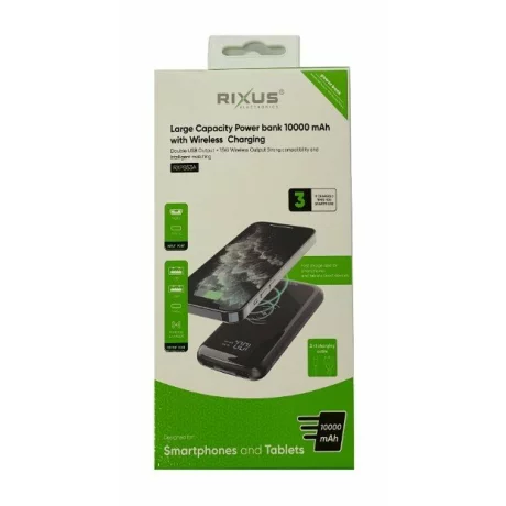 Baterie Externa Rixus  Wireless 10.000 mAh