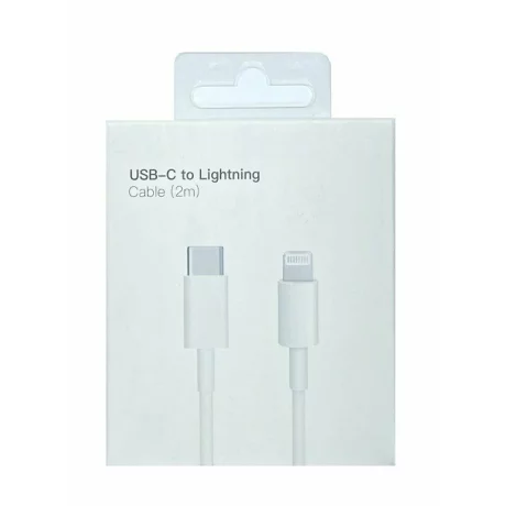 Cablu Date Si Incarcare USB Type-C To Lightning 2M Alb Retail Box (Compatibil)