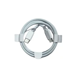 Cablu Date si Incarcare Seria 15 Material Tesut Ultrarezistent USB-C/ USB-C 60W 100cm Alb (Compatibil)