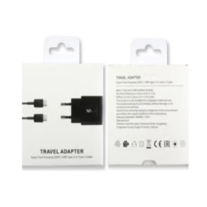 Incarcator Retea USB-C 25W Negru Retail Box - Cablu 1M Inclus - (Compatibil)