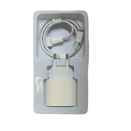 Incarcator Retea USB-C 20W Alb Retail Box - Cablu 1M Inclus- (Compatibil)