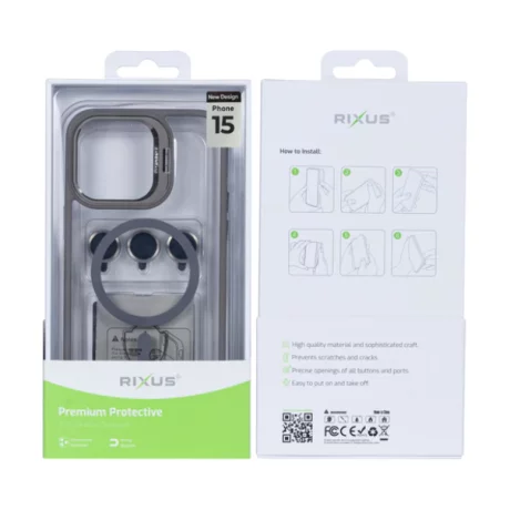 Husa iPhone 15 Rixus Magsafe Gri