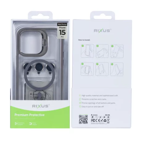 Husa iPhone 15 Pro Rixus Magsafe Gri