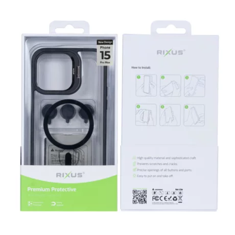 Husa iPhone 15 Pro Max Rixus Magsafe Neagra