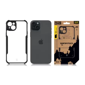 Husa iPhone 15 Plus Tactical Quantum Stealth Transparent/ Negru