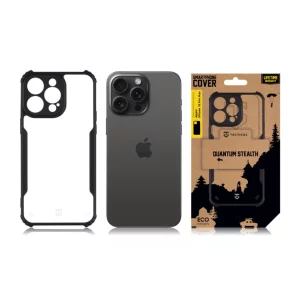 Husa iPhone 15 Pro Max Tactical Quantum Stealth Transparent/ Negru