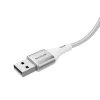 Cablu Date si Incarcare Rixus USB-A to Lightning Impletit cu afisaj LED 1M Alb (Compatibil)