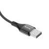 Cablu Date si Incarcare Rixus USB-A to Lightning Impletit cu Afisaj LED 1M Negru (Compatibil)