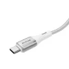 Cablu Date si Incarcare Rixus USB-C to Lightning Impletit cu afisaj LED 1M Alb (Compatibil)