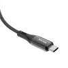 Cablu Date si Incarcare Rixus USB-C to Lightning Impletit cu Afisaj LED 1M Negru (Compatibil)