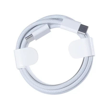 Cablu Date si Incarcare Seria 15 Material Tesut Ultrarezistent USB-C/ USB-C 60W 200cm Alb Retail Box (Compatibil)
