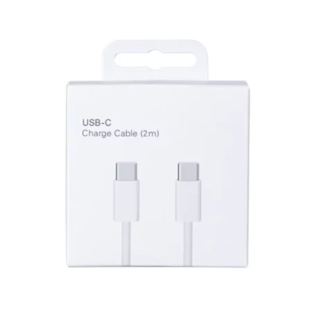 Cablu Date si Incarcare Seria 15 Material Tesut Ultrarezistent USB-C/ USB-C 60W 200cm Alb Retail Box (Compatibil)