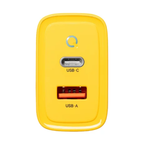 Incarcator Retea Dual USB-C USB-A 45W Tactical Galben