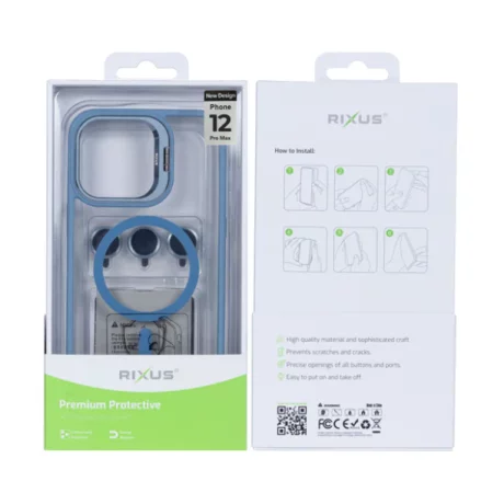 Husa iPhone 12 Pro Max Rixus Magsafe Albastru Deschis