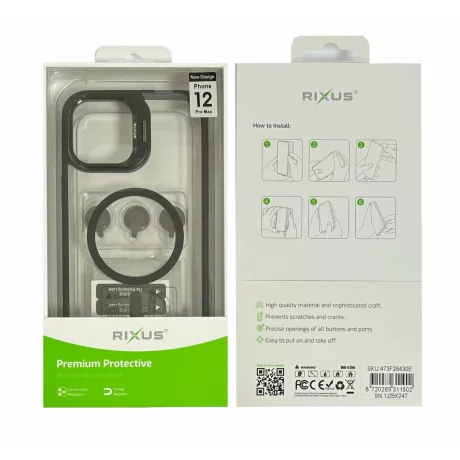 Husa iPhone 12 Pro Max Rixus Magsafe Neagra