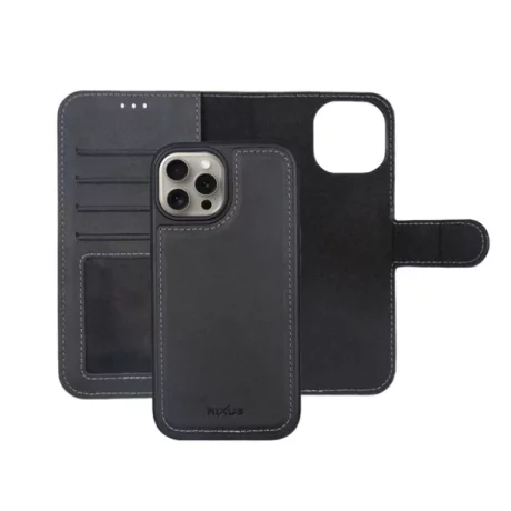 Husa iPhone 15 Pro Max Rixus Tip Carte Magnetica Neagra
