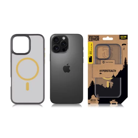 Husa iPhone 16 Pro Max Tactical MagForce Hyperstealth 2.0 Negru/ Galben