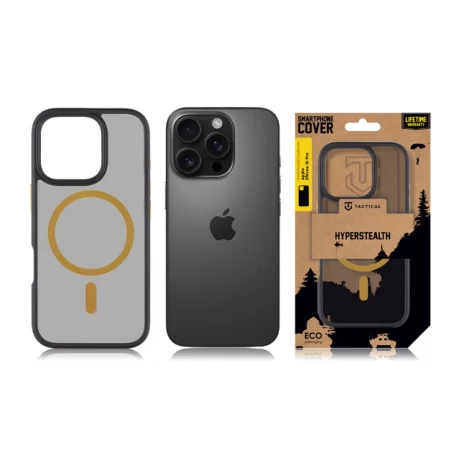 Husa iPhone 16 Pro Tactical MagForce Hyperstealth 2.0 Negru/ Galben