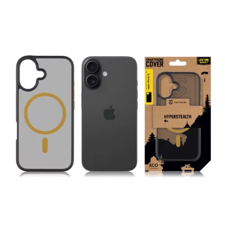 Husa iPhone 16 Tactical MagForce Hyperstealth 2.0 Negru/ Galben
