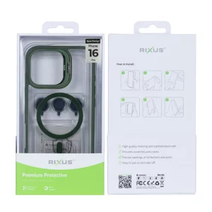 Husa iPhone 16 Pro Rixus Magsafe Verde Inchis