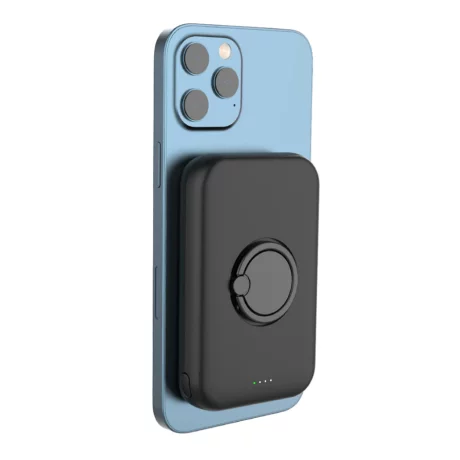 Baterie Magnetica Externa Wireless Rixus RXPB28, 5000mAh, 15W, PD + Qi, 1 X USB-C Port, Neagra