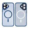 Husa iPhone 16 Plus Rixus Magsafe cu Protectie Metalica Integrata pentru Camera Albastru Inchis