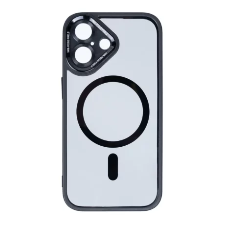 Husa iPhone 16 Plus Rixus Magsafe cu Protectie Metalica Integrata pentru Camera Neagra