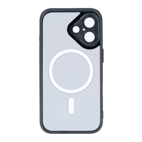 Husa iPhone 16 Plus Rixus Magsafe cu Protectie Metalica Integrata pentru Camera Neagra