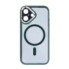Husa iPhone 16 Plus Rixus Magsafe cu Protectie Metalica Integrata pentru Camera Verde Inchis