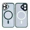 Husa iPhone 16 Plus Rixus Magsafe cu Protectie Metalica Integrata pentru Camera Verde Inchis