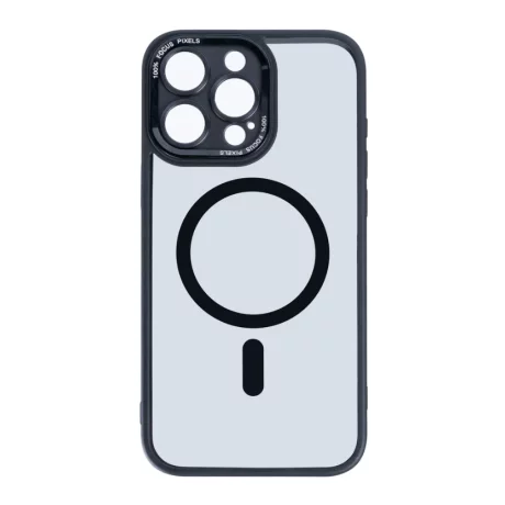 Husa iPhone 16 Pro Max Rixus Magsafe cu Protectie Metalica Integrata pentru Camera Neagra