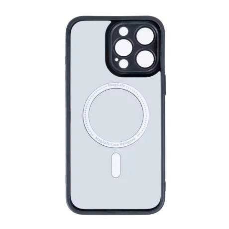 Husa iPhone 16 Pro Max Rixus Magsafe cu Protectie Metalica Integrata pentru Camera Neagra