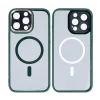 Husa iPhone 16 Pro Max Rixus Magsafe cu Protectie Metalica Integrata pentru Camera Verde Inchis