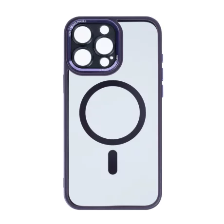 Husa iPhone 16 Pro Max Rixus Magsafe cu Protectie Metalica Integrata pentru Camera Violet