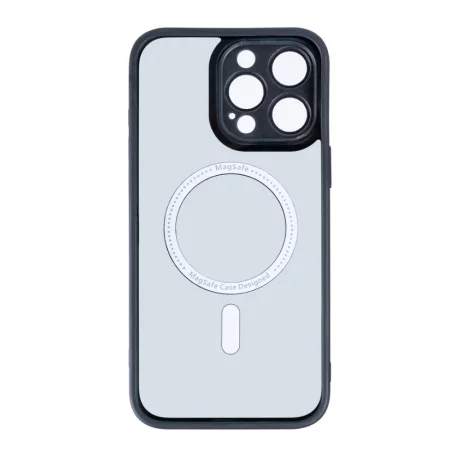 Husa iPhone 16 Pro Rixus Magsafe cu Protectie Metalica Integrata pentru Camera Neagra