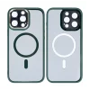 Husa iPhone 16 Pro Rixus Magsafe cu Protectie Metalica Integrata pentru Camera Verde Inchis