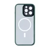 Husa iPhone 16 Pro Rixus Magsafe cu Protectie Metalica Integrata pentru Camera Verde Inchis