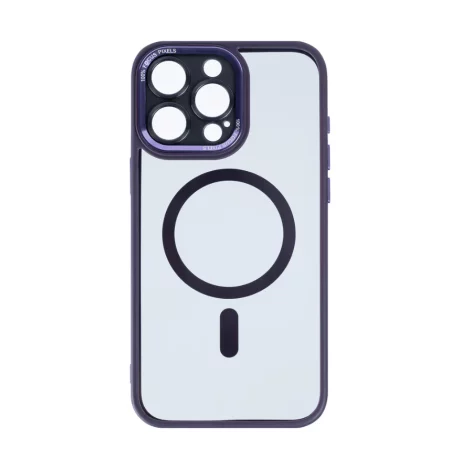 Husa iPhone 16 Pro Rixus Magsafe cu Protectie Metalica Integrata pentru Camera Violet