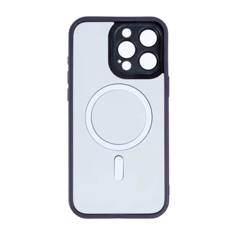 Husa iPhone 16 Pro Rixus Magsafe cu Protectie Metalica Integrata pentru Camera Violet