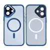 Husa iPhone 16 Rixus Magsafe cu Protectie Metalica Integrata pentru Camera Albastru Inchis