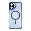 Husa iPhone 16 Rixus Magsafe cu Protectie Metalica Integrata pentru Camera Albastru Inchis
