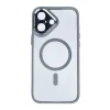 Husa iPhone 16 Rixus Magsafe cu Protectie Metalica Integrata pentru Camera Gri