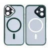 Husa iPhone 16 Rixus Magsafe cu Protectie Metalica Integrata pentru Camera Verde Inchis