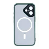 Husa iPhone 16 Rixus Magsafe cu Protectie Metalica Integrata pentru Camera Verde Inchis