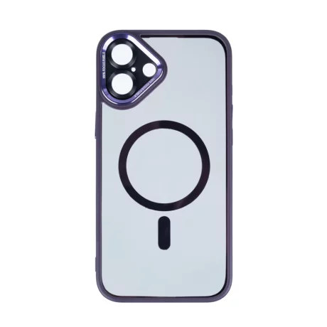 Husa iPhone 16 Rixus Magsafe cu Protectie Metalica Integrata pentru Camera Violet