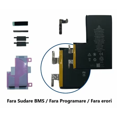 Acumulator (fara BMS) iPhone 14 Pro (Tehnologie Fara Sudare Contacte) + Flex Tag-ON
